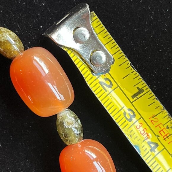 Artisan Chunky Genuine Carnelian and Labradorite Necklace and Earing Set - Picture 5 of 8